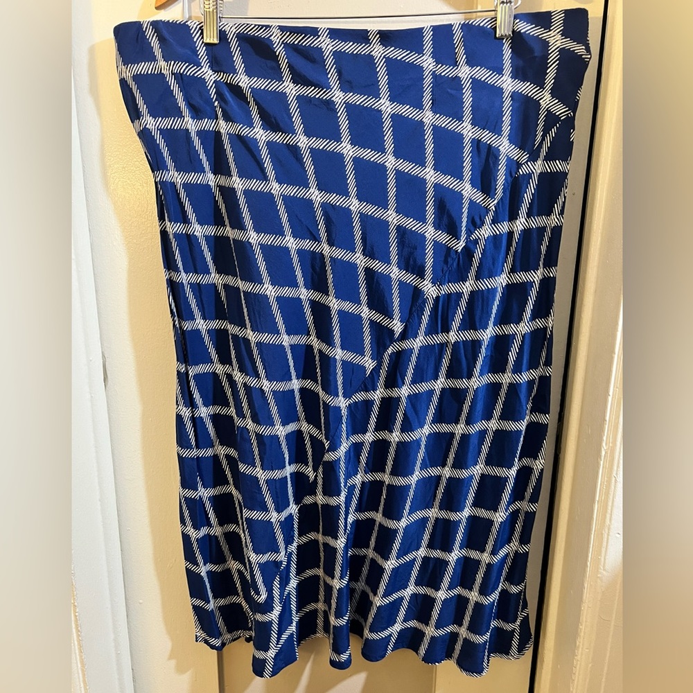 Ava & Viv Diamond Blue Skirt 1X
